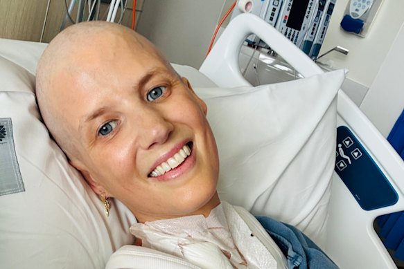 Brooke Bayes in hospital.
