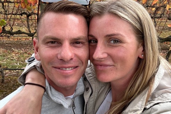 Newly married couple Ben and Jamie Melham. 