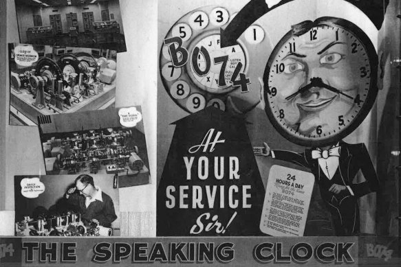 Posters for the talking clock in 1954.