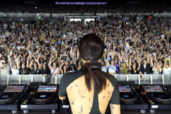 Peggy Gou performs at Sidney Myer Music Bowl on Sunday night.
