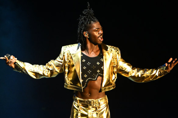 Lil Nas X on stage at Melbourne’s Sidney Myer Music Bowl as part of last year’s relocated Falls Festival.