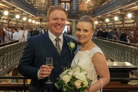 ATO whistleblower Richard Boyle marries fiance Louise Beaston in Adelaide.