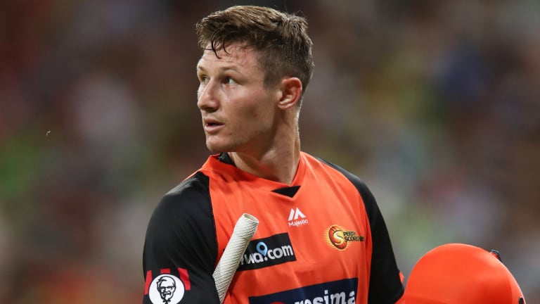 Cameron Bancroft walks off after being dismissed by the Thunder.