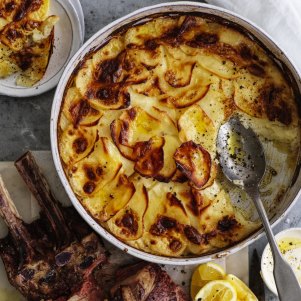 ***EMBARGOED FOR GOOD WEEKEND, SEPTEMBER 12/20 ISSUE***
Neil Perry recipeÂ : Slow-roasted Rib of Beef with Horseradish Cream and Potato Gratin
Photograph by William Meppem (photographer on contract, no restrictions)Â 