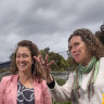 Surf Coast Shire mayor Liz Pattison and Anglesea ward councillor Libby Stapleton. 