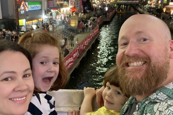 Ben Groundwater and family in Japan.