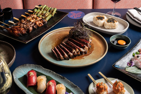 O’Connor steaks are cooked over a robatayaki grill.