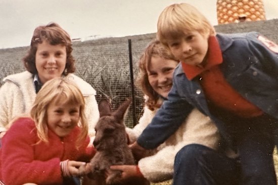Kate Halfpenny (front) with her siblings (from left) Louise, Jane and Craig.