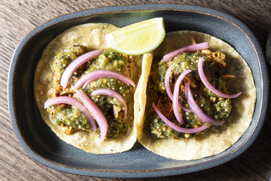 Cochinita pibil (pork) tacos.