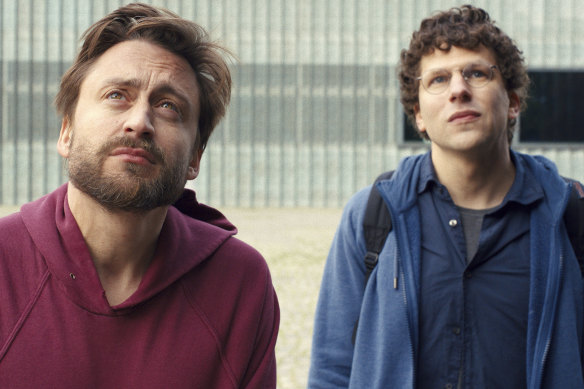 Kieran Culkin (left) and Jesse Eisenberg play cousins honouring their grandmother in A Real Pain.