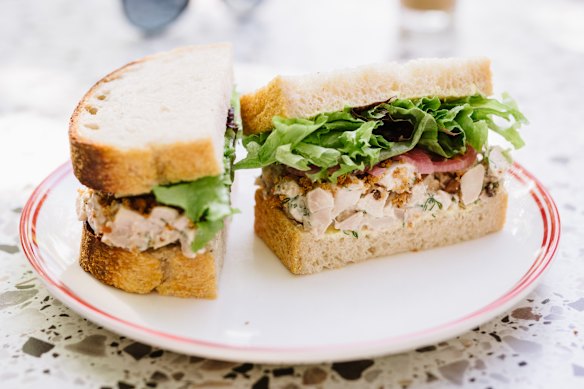 Riser’s chicken caesar sandwich.