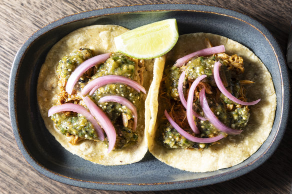 Cochinita pibil (pork) tacos.