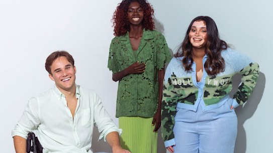 Models Jimmy Jan, Cindy Rostron and Onella Muralidharan were part of The Iconic’s diverse line-up for a runway show in Sydney.