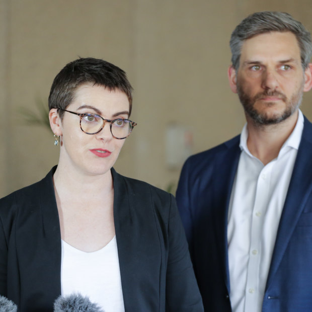 Greens state MPs Amy MacMahon (South Brisbane) and Michael Berkman (Maiwar).