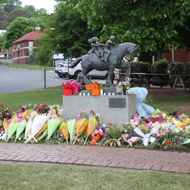 The memorial on Tuesday night in Daylesford.