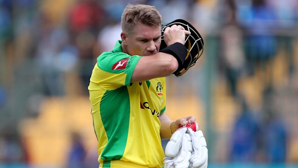 David Warner in action for Australia.
