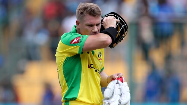 David Warner in action for Australia.