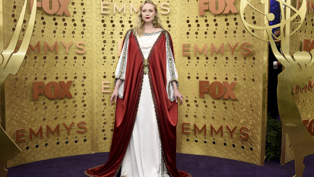 Christie's regal look for the Emmy's garnered her religious comparisons from fans. 
