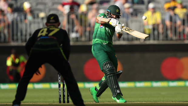 Well covered: Pakistan's Imam Ul Haq in action during game three of the International Twenty20 series against Australia.