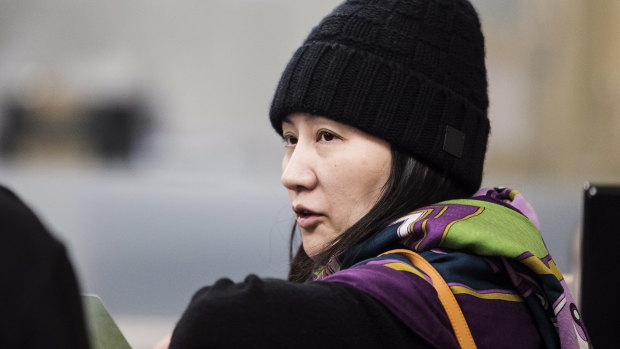 Huawei chief financial officer Meng Wanzhou arrives at a parole office in Vancouver after being arrested on December 1.