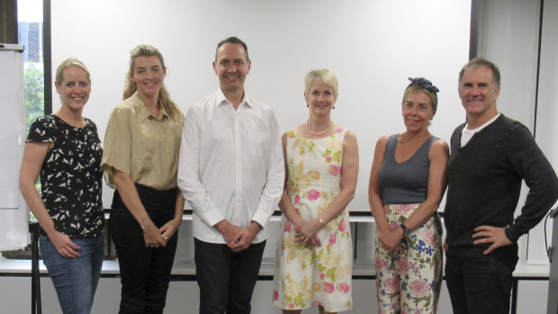 Carola Jonas CEO of Everty, Matisse Walkden-Brown of Launch Group, Grant McDowell Founder of Spark Club, Dr Katherine Woodthorpe AO. Nicole O'Brien CEO of Fishburners 
Bill Barden COO of Enosi, on the launch of the EnviroTech Alliance.