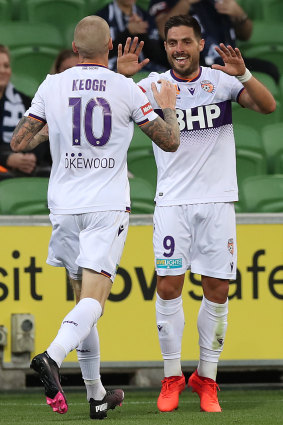 Scorer Bruno Fornaroli (right) and Andy Keogh caused early headaches for Victory.