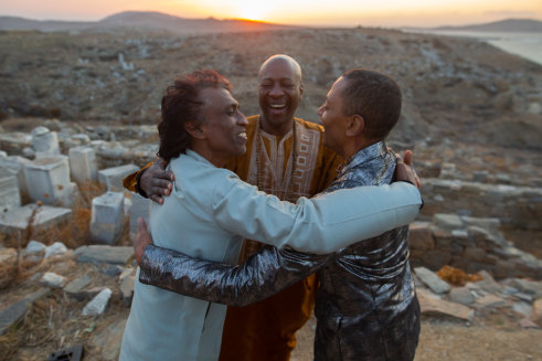 Tomorrow Comes the Harvest: Jeff Mills (right), with Prabhu Edouard (left) and Jean-Phi Dary.