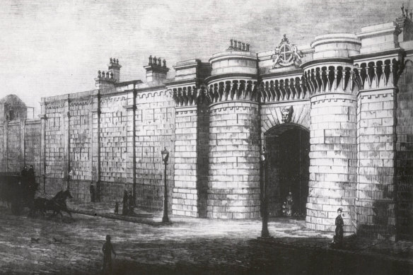 An illustration of Darlinghurst Gaol in the 1880s.