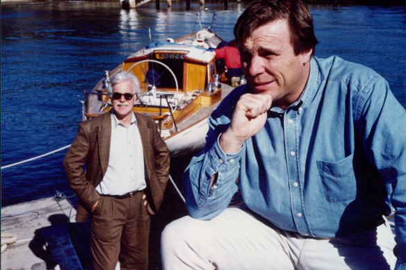 John Westacott and Charles Wooley on assignment in Hobart in 1993.