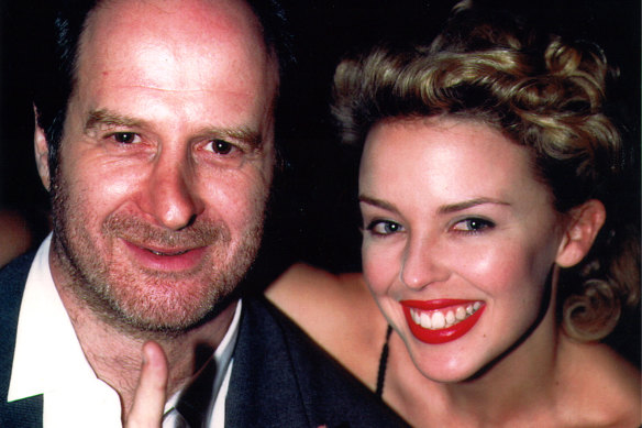 Mushroom founder Michael Gudinski with Kylie Minogue, one of many Australian stars he took to the world, in 1994.