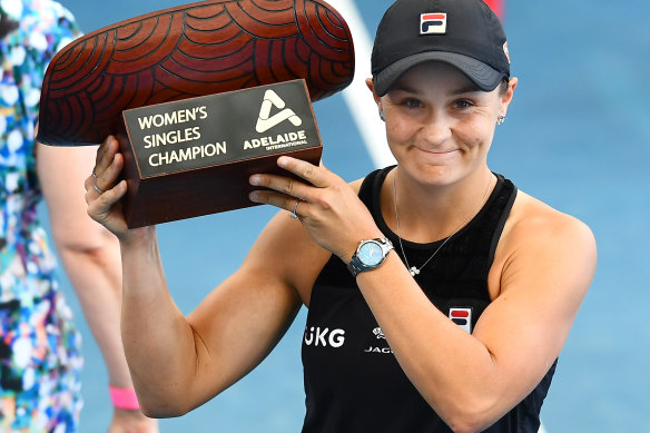 Ash Barty cruised to victory in the final of the Adelaide International against Elena Rybakina.