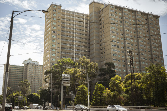 The housing tower at 120 Racecourse Road, Flemington is one of the first three slated to be demolished and rebuilt.