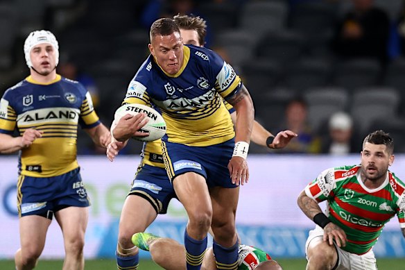 Kane Evans in action for Parramatta against South Sydney in 2020.