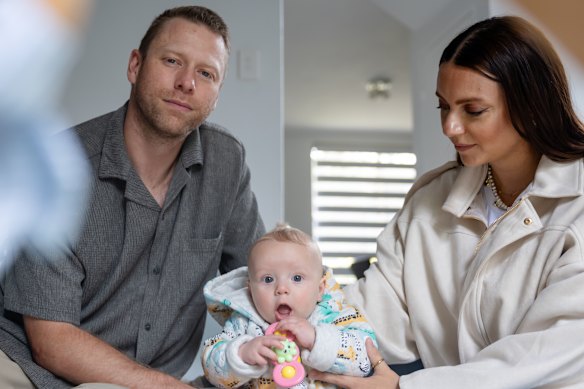 Rowan and Marcela Moon with their seven-month-old son, Tommy, conceived via IVF.