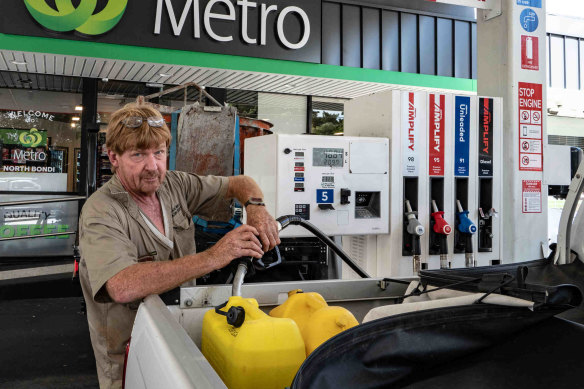 David West buying fuel at the Ampol station in North Bondi.