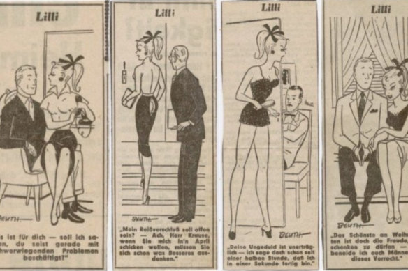 Clippings of the Bild Lilli cartoon from the German tabloid, Bild Zeitung.