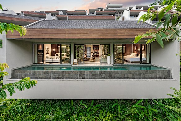A two-bedroom pool villa at Anantara Ubud is accessed via an inclinator.