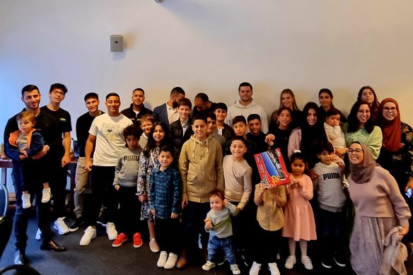 Younger members of the Fahour family at their Eid al-Fitr breakfast at the Islamic Museum of Australia.