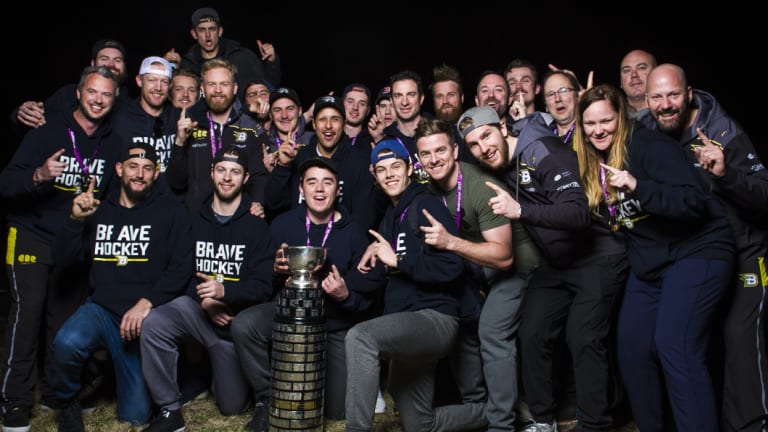 The Brave partied hard after their Goodall Cup victory.