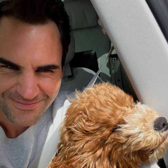 Tennis great Roger Federer with Willow in an Instagram post in May: “We gave in … but we couldn’t be happier.”