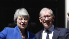 Theresa May with now-knighted husband Philip. 