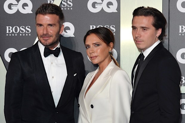Victoria Beckham, David Beckham and Brooklyn Beckham