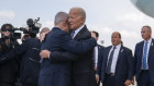 President Joe Biden is greeted by Israeli Prime Minister Benjamin Netanyahu after arriving at Ben Gurion International Airport.