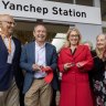 (From left) John Quigley, Roger Cook, Rita Saffioti and Tracey Roberts open the Yanchep extension on Sunday.