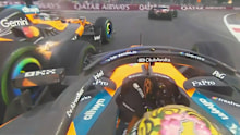 Lando Norris made contact with McLaren teammate Oscar Piastri on the last lap of the Singapore Grand Prix sprint race.