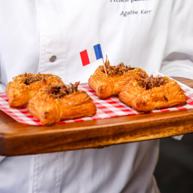 French-style pastries are the specialty here. 