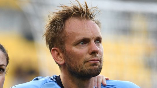 Sidelined: Siem de Jong has been out of action for Sydney FC since the end of January.