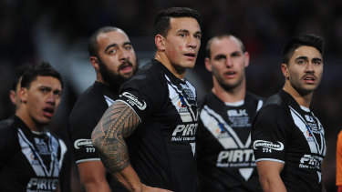 Sonny Bill Williams during his last stint in rugby league playing for New Zealand.