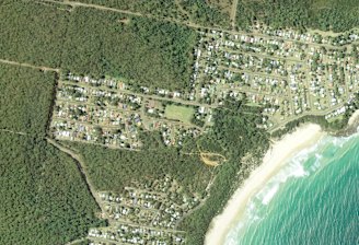 The pocket of forest, top left, that can now be developed in Manyana.