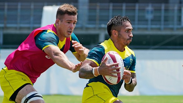 Australia’s Joe Pincus (left) and Maurice Longbottom. 
